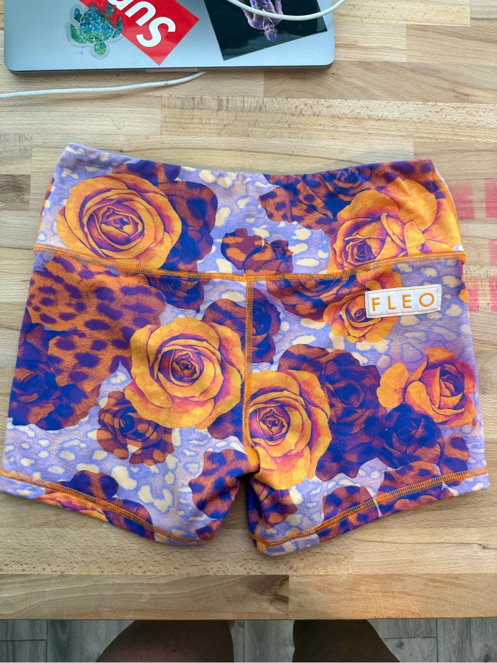 FLEO Rose Leopard Print Shorts – Medium